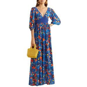 STAUD Affogato printed crepe de chine maxi dress size 4 / small
